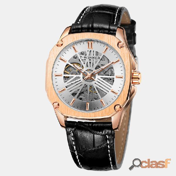 Reloj deportivo de estilo deportivo para hombres, cuero