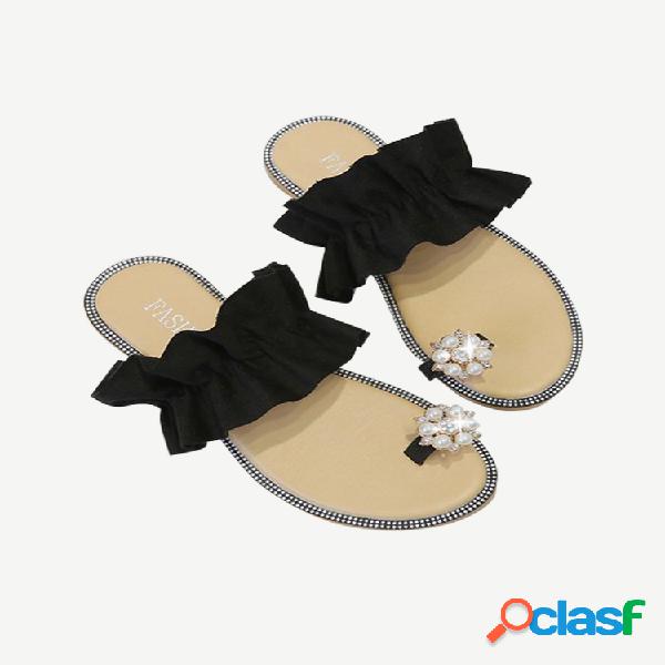 Season Female Sandalias Flores Set Toe Sandalias And