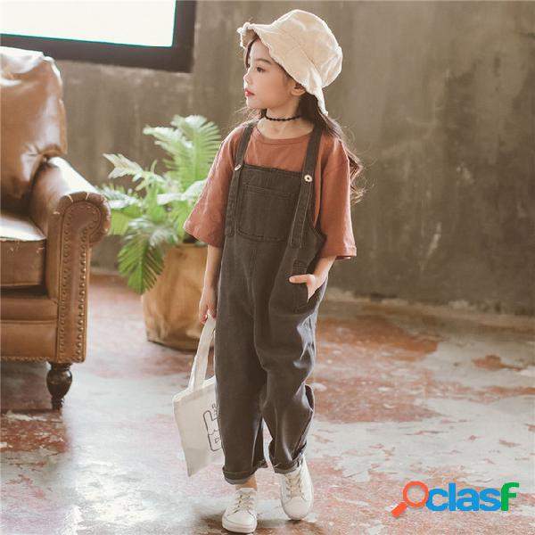 Season New Girls Loose Casual Color sólido Pantalones