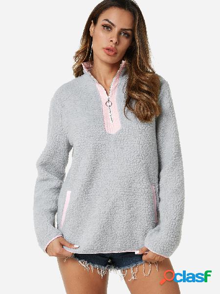 Sudadera de manga larga con diseño de cremallera y cuello