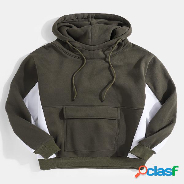 Sudaderas con capucha casual con cordón en contraste para