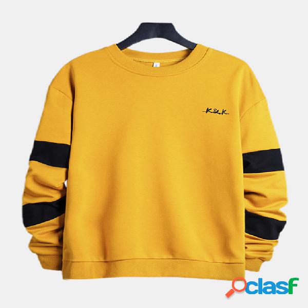 Sudaderas de manga larga de patchwork en bloque bicolor para