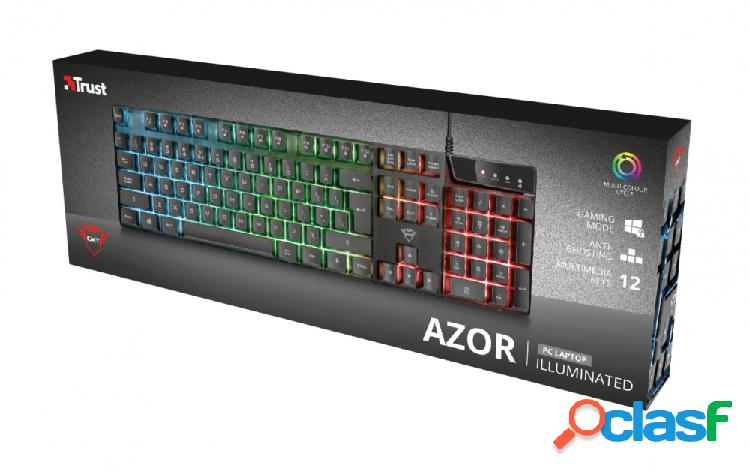 Teclado Gamer Trust GXT 835 Azor LED Multicolor, Alámbrico,