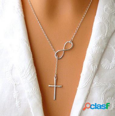 Trendy Geometric Colgante Collar Metal Infinito Símbolo