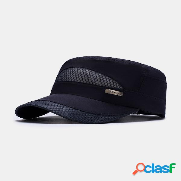 Unisex Summer Mesh ajustable plana Sombrero al aire libre