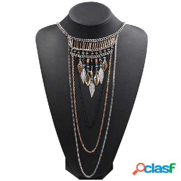 Vintage deja collares de múltiples capas hechos a mano