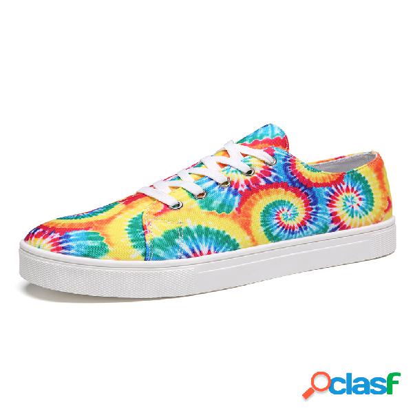 Zapatos de skate casuales con efecto tie dye de gran tamaño