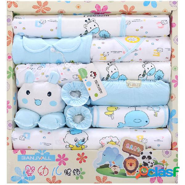 18pcs recién nacido bebé ducha caja de regalo ropa