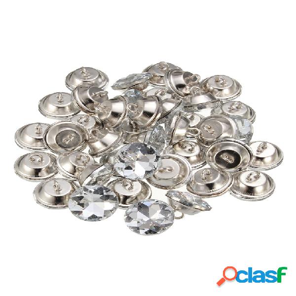 50pcs 20mm Acryl Botones 2 agujeros Botón de diamante de