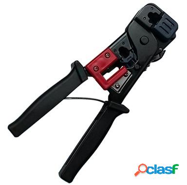 BRobotix Pinza para Crimpear RJ-11/RJ-12/RJ-45, Negro/Rojo