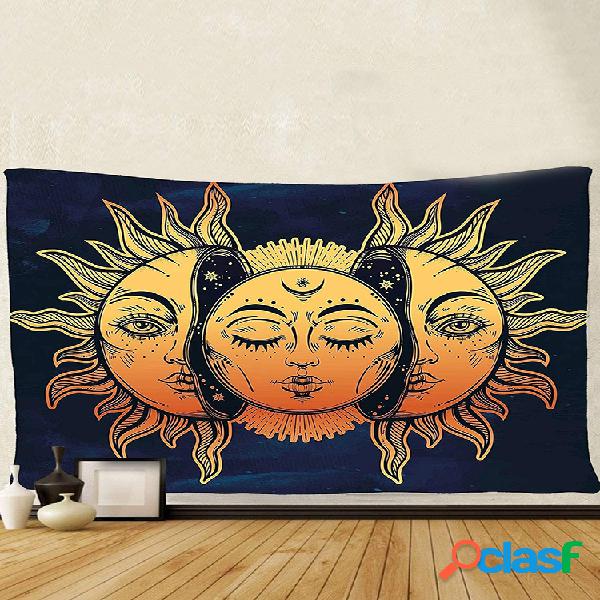 Colgante de pared Luna y sol Mandala Tapiz Colcha Bohemia