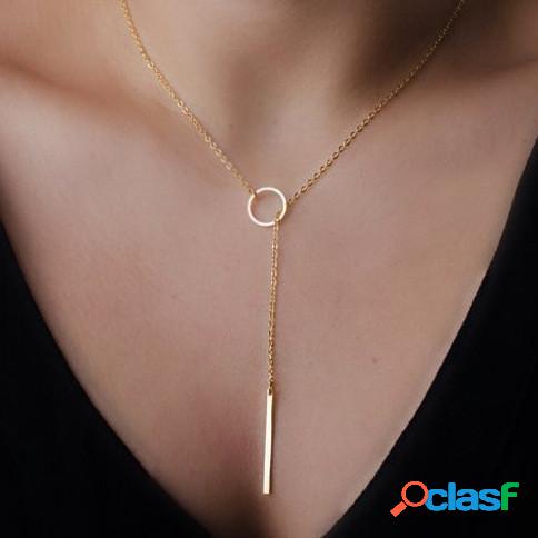 Collar de borlas de moda Anillo de metal Collar corto