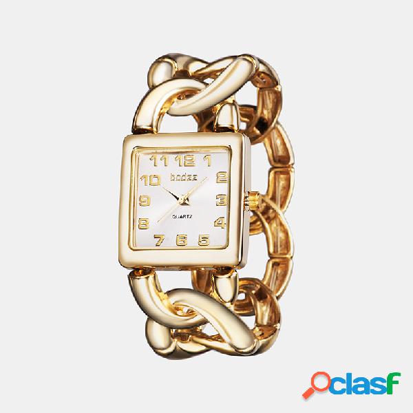 Fashion Elegant Mujer Reloj de pulsera Dial cuadrado Hueco