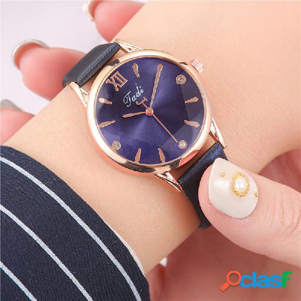 Fashion Elegant Mujer Relojes de cuero Banda Geométrico