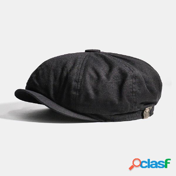 Gorra Newsboy de algodón para hombre Cabbie Lvy Flat