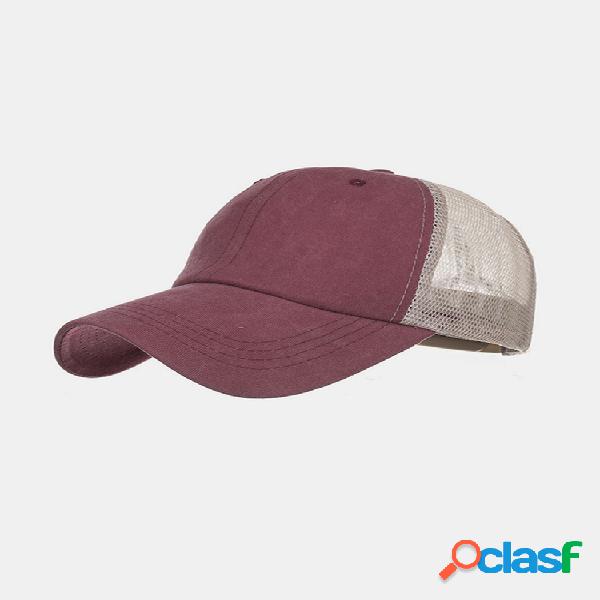 Gorra de béisbol con gorra de malla de color de algodón