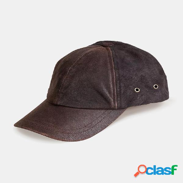 Hombre Piel de búfalo y gamuza Visera curva ajustable Daily