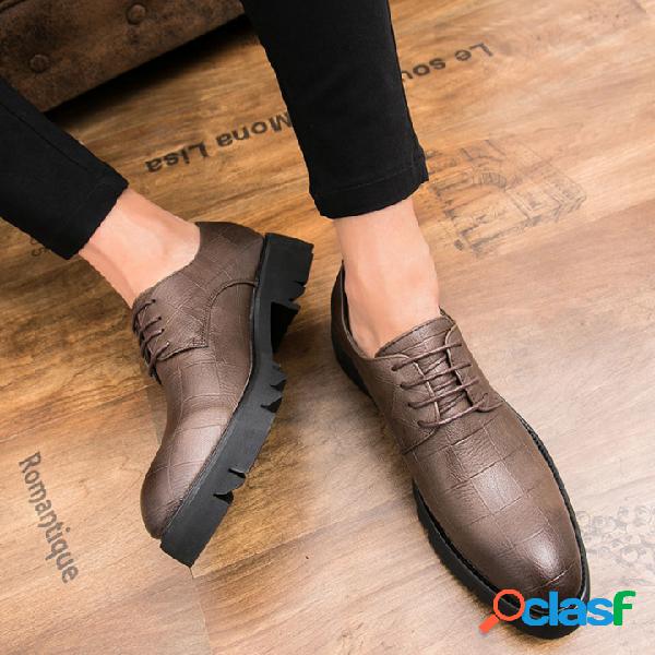 Hombres Casual Business Increase 8cm Daily Leather Shoes