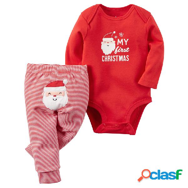 Juego de ropa de bebé de manga larga Christmas Style 2 PCS