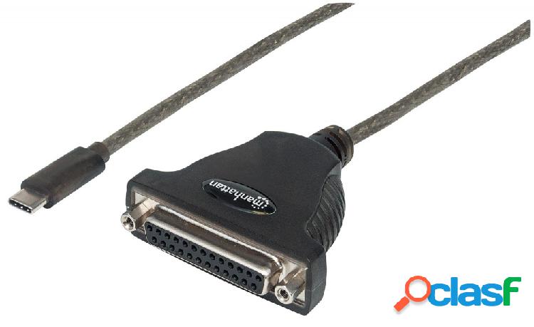 Manhattan Cable USB-C Macho - Paralelo Macho, 1 Metro, Negro