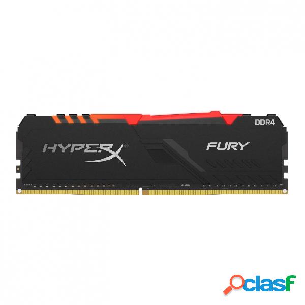 Memoria RAM HyperX FURY RGB DDR4, 3733MHz, 16GB, Non-ECC,