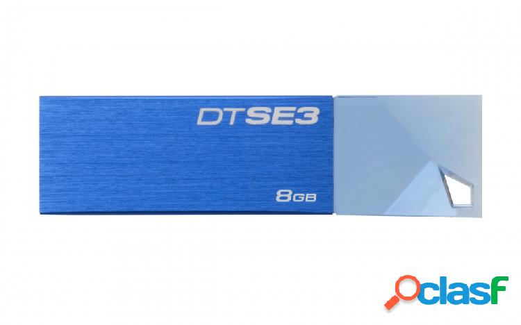 Memoria USB Kingston DataTraveler SE3, 8GB, USB 2.0, Azul