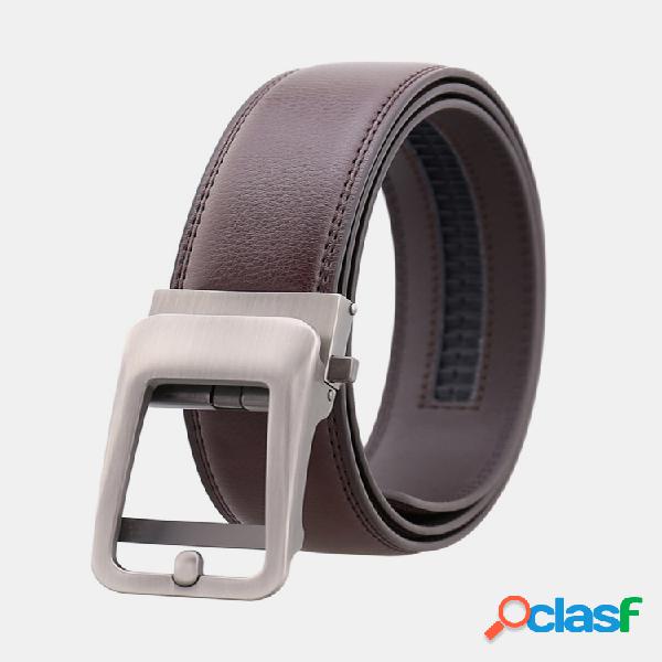 Moda para hombre Hebilla automática Segunda capa Piel de