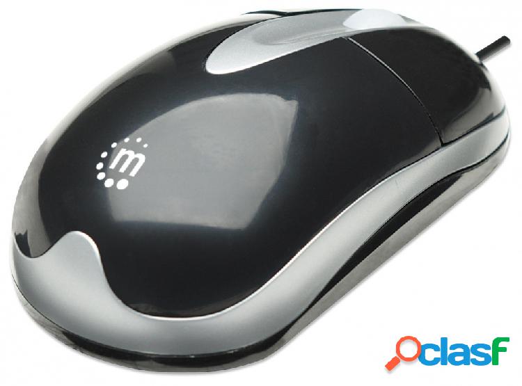 Mouse Manhattan Óptico MH3, Alámbrico, 1000DPI, USB,