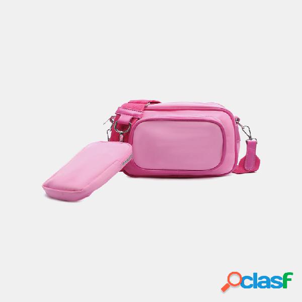 Mujer 2 piezas Soild Oxford Multi-carry Cinturón Crossbody