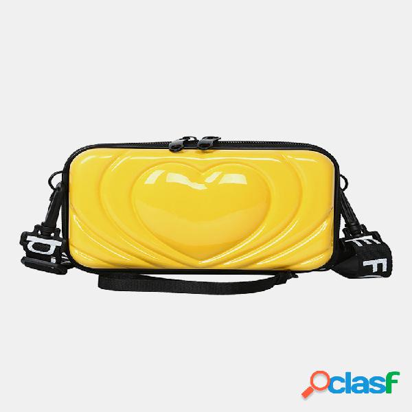 Mujer 6.5 Inch Love Solid Trunk Phone Bolsa Crossbody Bolsa