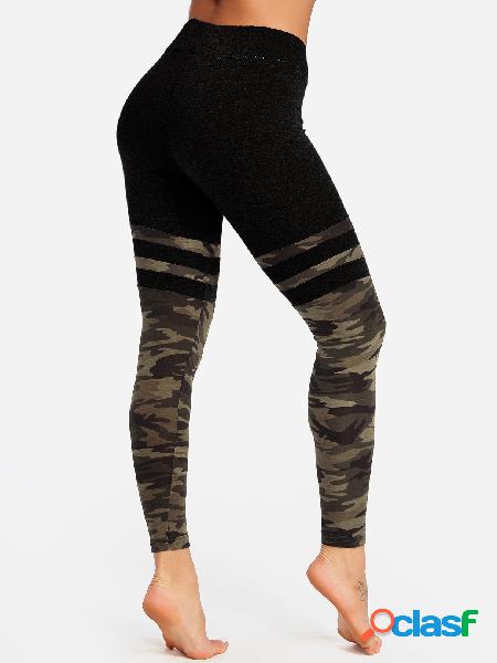 Parte inferior activa de camuflaje negro activo de cintura