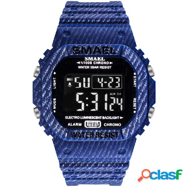 Reloj digital de camuflaje estilo vaquero luminoso 5ATM