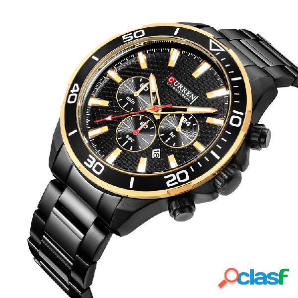 Reloj impermeable de cuarzo de acero inoxidable para hombres