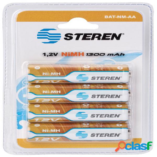 Steren Pilas Recargables AA, 1.2V, 4 Piezas