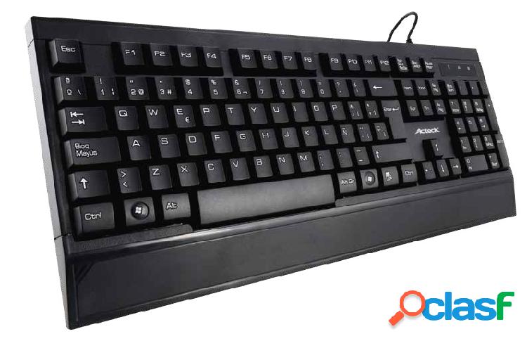 Teclado Acteck AC-916608, Alámbrico, USB, Negro (Español)