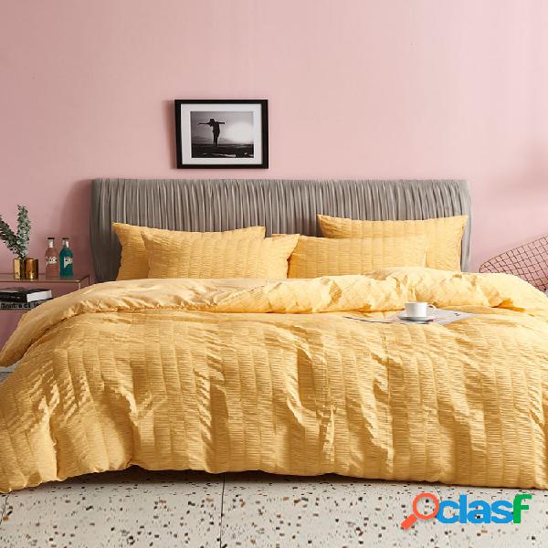 Textiles para el hogar Soild Color Bubble Gasa Tres juegos