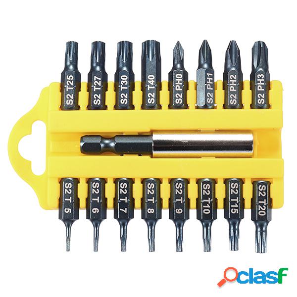 BROPPE 17Pcs 1/4 puntas de destornillador de vástago