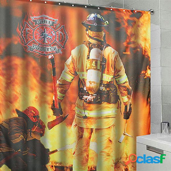 Cortina de ducha de baño Firefighter And Fire Patrón