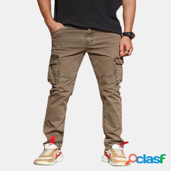 Costura casual para hombre Bolsillos multifuncionales