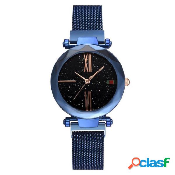 Fashion Star Magnetic Milanese Steel Banda Mujer reloj de