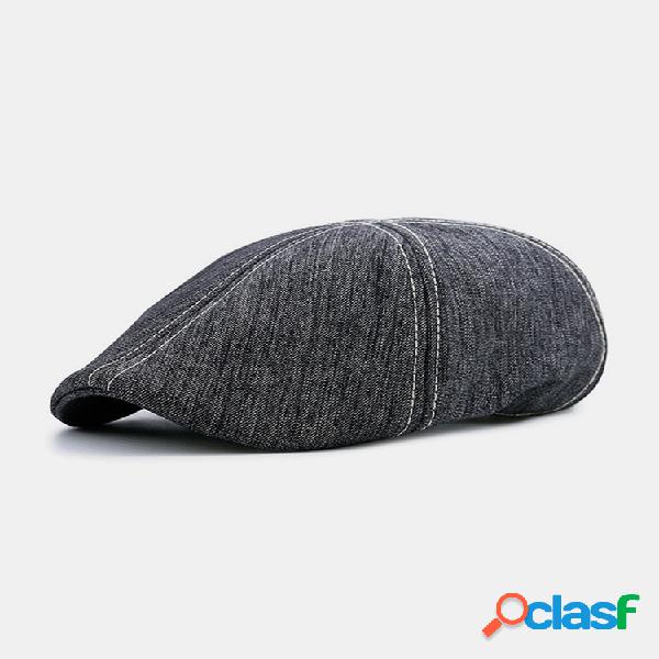 Gorra de boina retro de algodón gris de invierno para