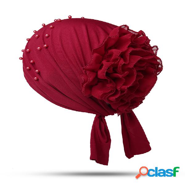 Gorro cómodo transpirable sólido para mujer Sombrero Flor