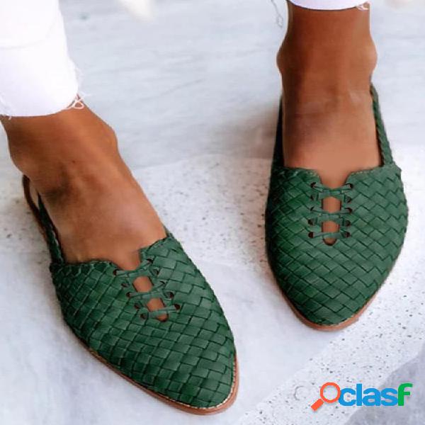 LOSTISY Plus Talla Casual Venas trenzadas Punta cerrada