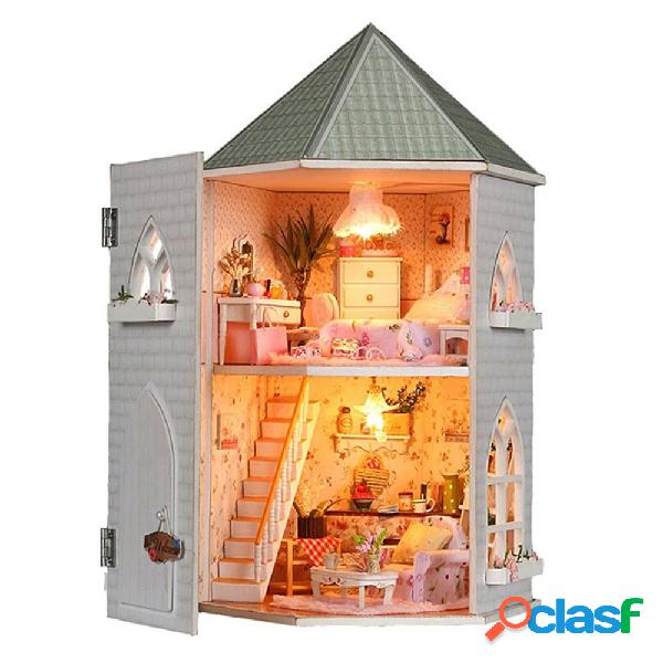 Love Castle DIY Casa de muñecas de madera en miniatura con