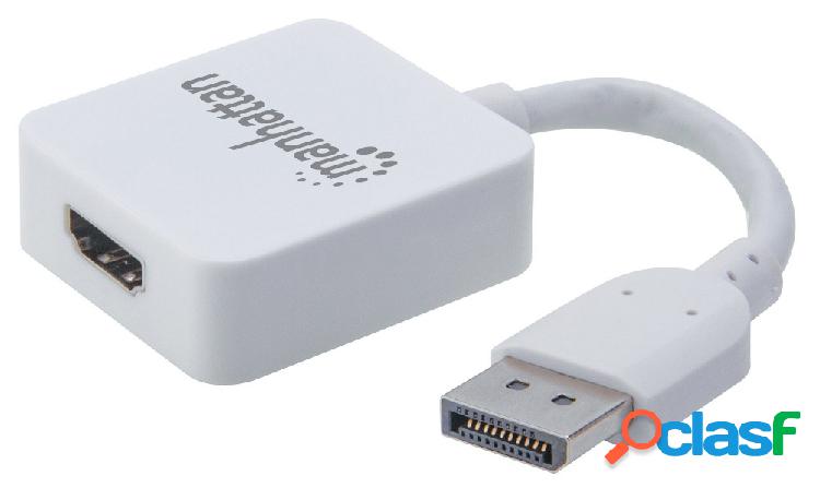 Manhattan Adaptador DisplayPort Macho - HDMI Hembra, Blanco