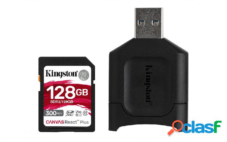 Memoria Flash Kingston Canvas React Plus, 128GB SDXC UHS-II