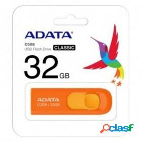 Memoria USB Adata C008, 32GB, USB 2.0, Naranja