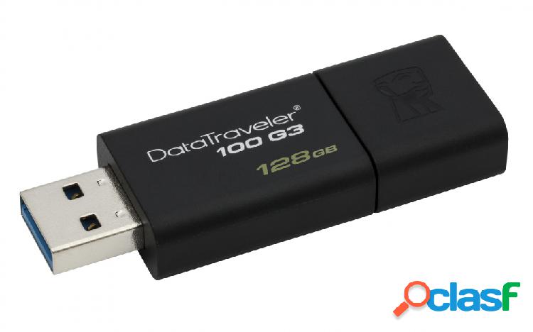 Memoria USB Kingston DataTraveler 100 G3, 128GB, USB 3.0,
