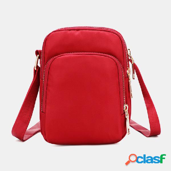 Mujer 3 capas Impermeable Teléfono Bolsa Bandolera Bolsa