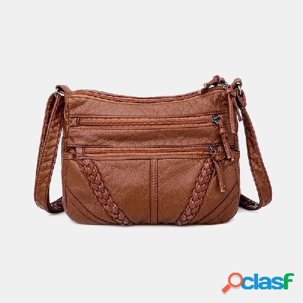 Mujer Multibolsillos mediana edad vendimia Bandolera Bolsa